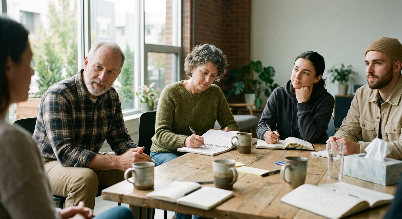 People working through a case together